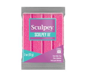 Sculpey III Oven-Bake Clay (2oz bar) - Pink Glitter